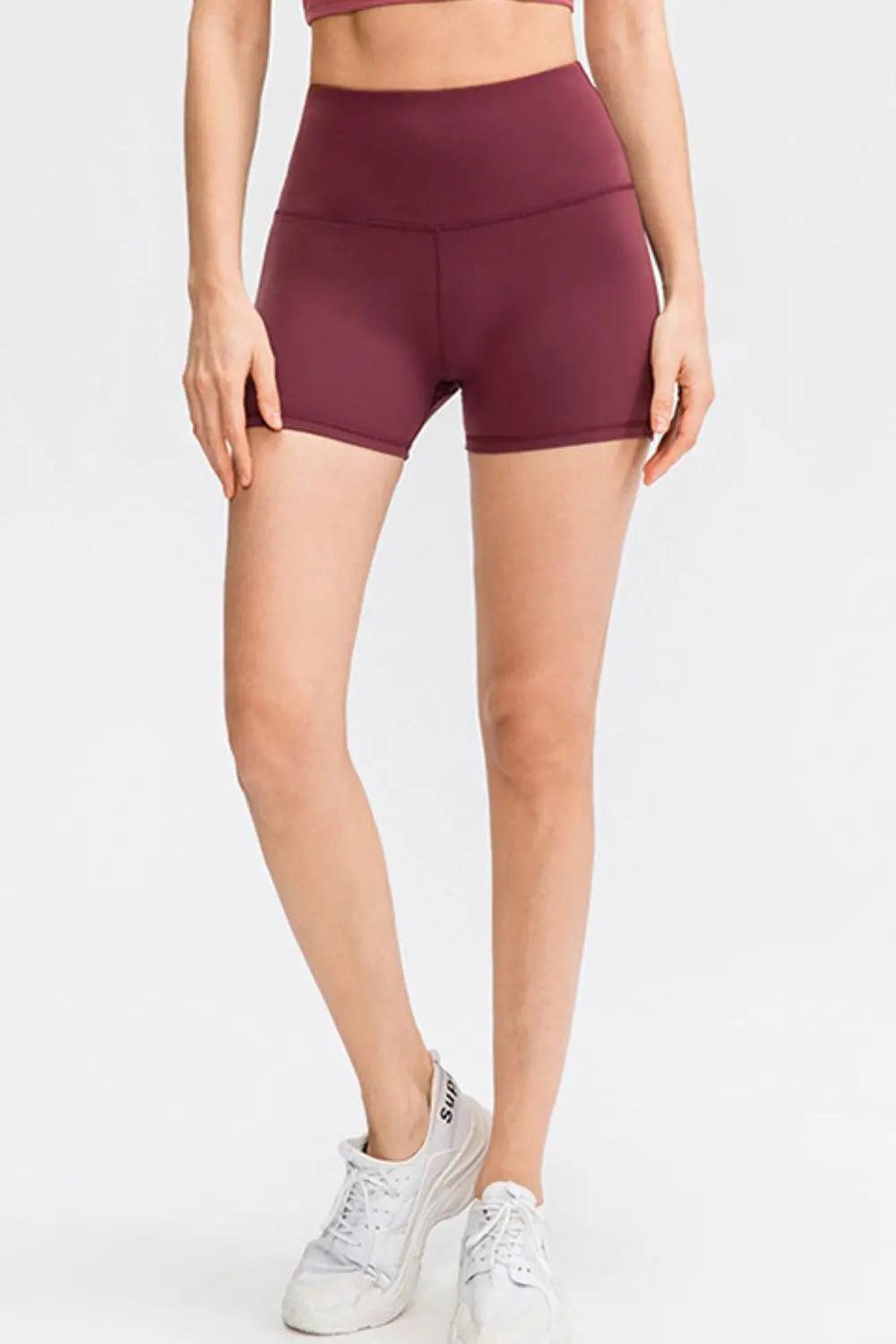 Wide Waistband Sports Shorts - Elena Rae Co.