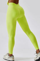 Wide Waistband Slim Fit Back Pocket Sports Leggings - Elena Rae Co.