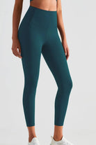 Wide Waistband Sports Leggings with Pockets - Elena Rae Co.