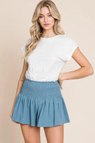 HEYSON Full Size Life's A Highway Mineral Washed Smocked Shorts.