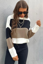 Longing For Fall Color Block Sweater - Elena Rae Co.