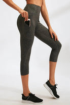 Slim Fit Wide Waistband Active Leggings with Pockets - Elena Rae Co.