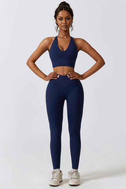 Crisscross Sports Bra and Leggings Set - Elena Rae Co.