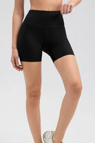 Wide Waistband Slim Fit Sports Shorts - Elena Rae Co.