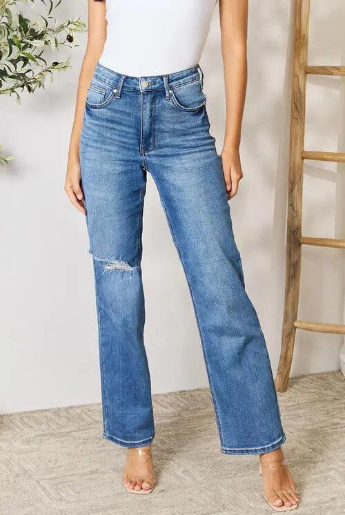 Judy Blue Full Size High Waist Distressed Jeans - Elena Rae Co.