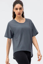 Round Neck Short Sleeve Active Tee - Elena Rae Co.