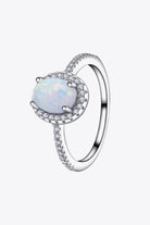 Opal 925 Sterling Silver Halo Ring - Elena Rae Co.