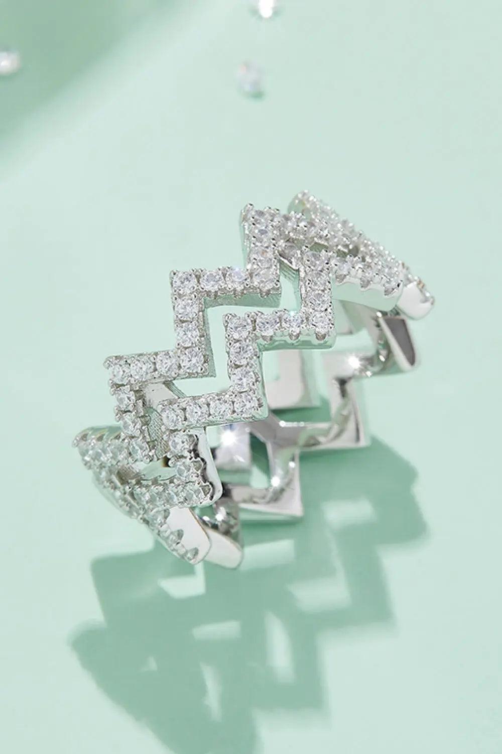 Moissanite Zigzag Stacking Rings - Elena Rae Co.