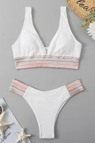 Contrast Textured High Cut Swim Set.