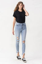 Lovervet Full Size Lauren Distressed High Rise Skinny Jeans.