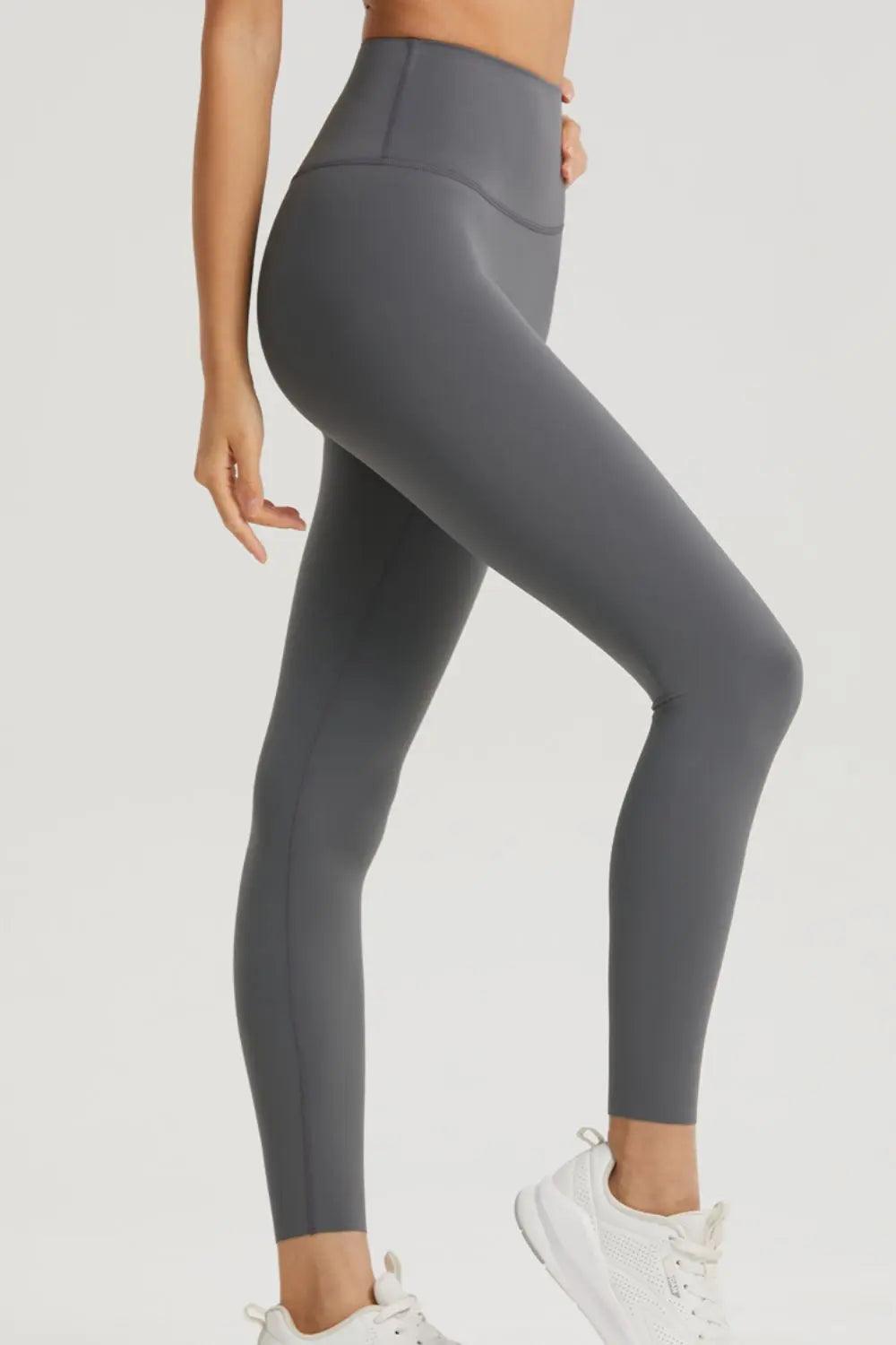 Wide Waistband Sports Leggings - Elena Rae Co.