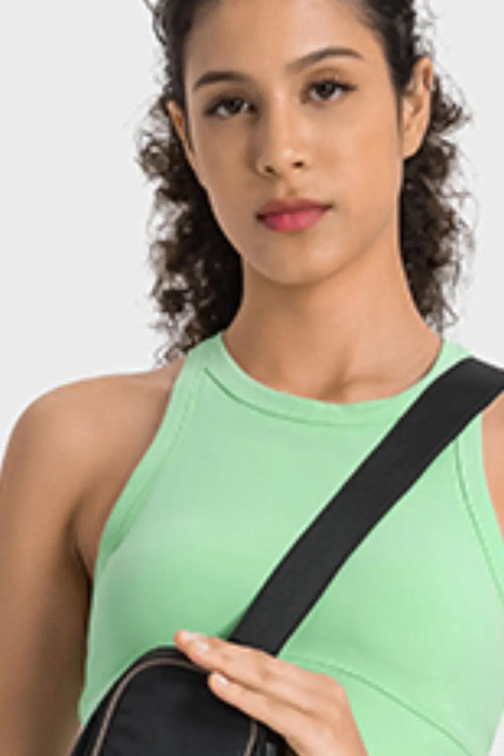 Racerback Cropped Sports Tank - Elena Rae Co.