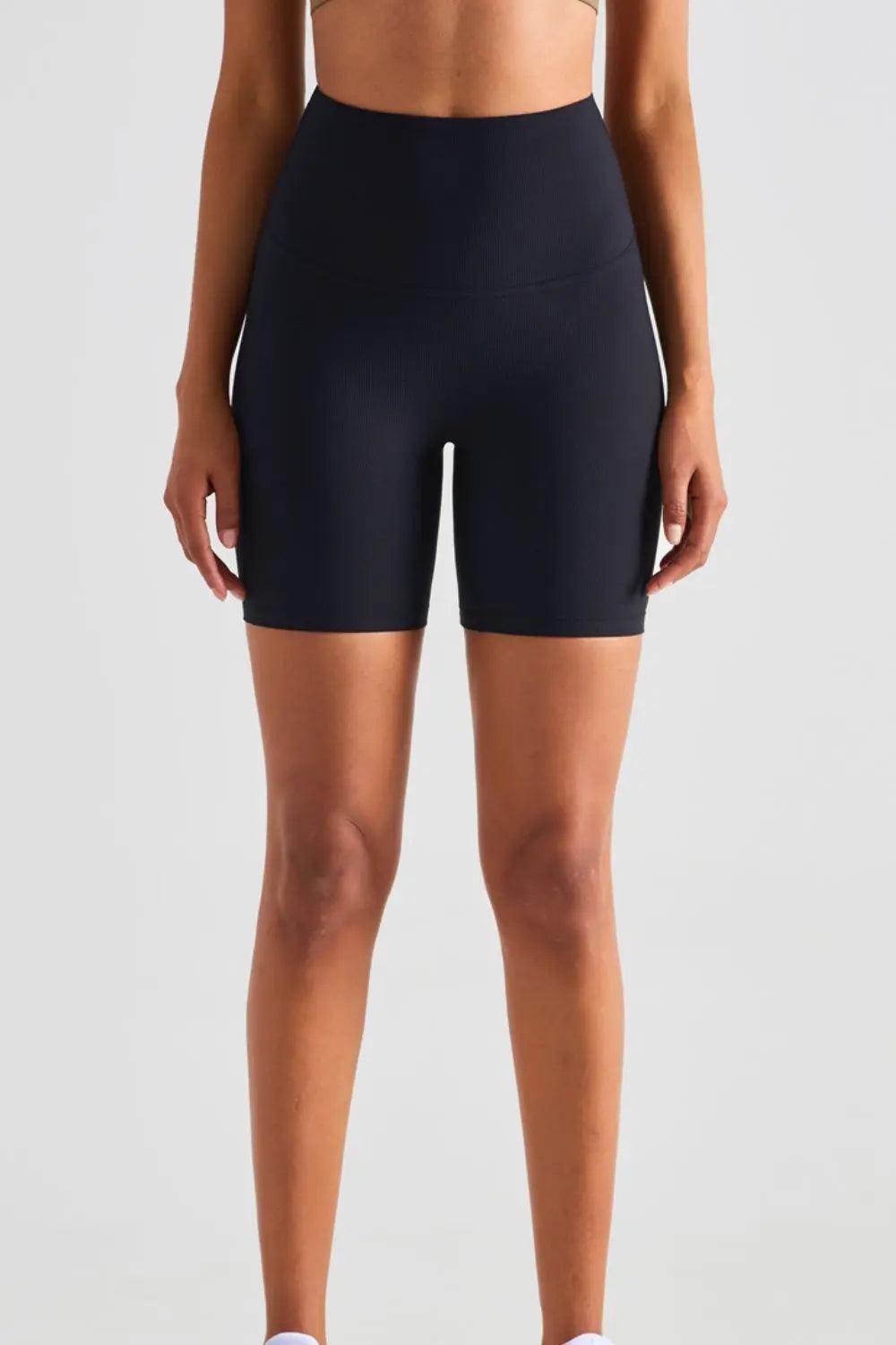 Wide Waistband Sports Shorts - Elena Rae Co.