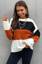 Longing For Fall Color Block Sweater - Elena Rae Co.