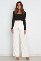 Tie Front Paperbag Wide Leg Pants - Elena Rae Co.