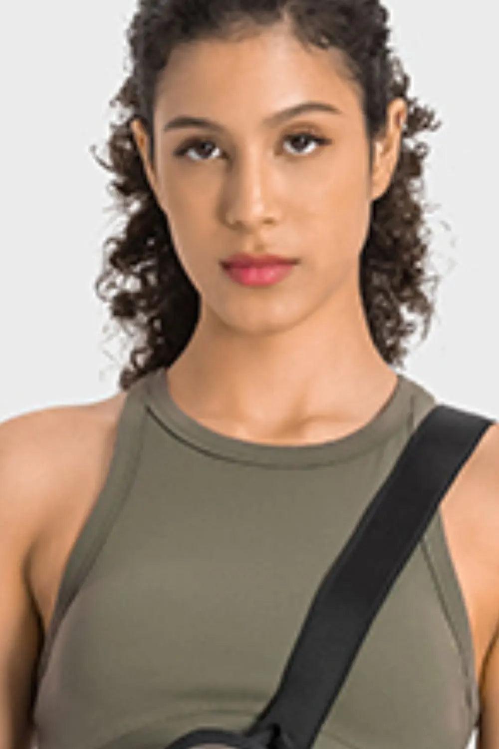 Racerback Cropped Sports Tank - Elena Rae Co.