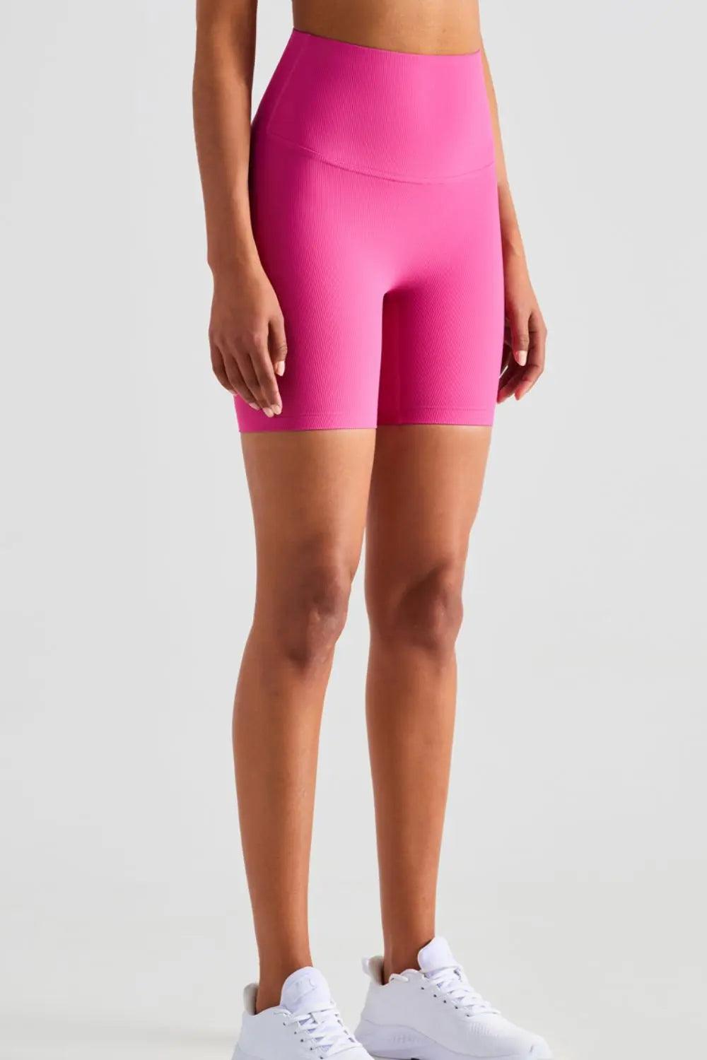 Wide Waistband Sports Shorts - Elena Rae Co.