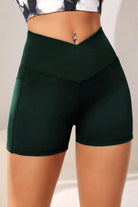 Wide Waistband Active Shorts with Pocket - Elena Rae Co.