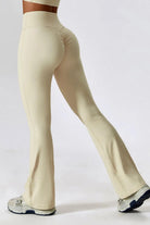 Wide Waistband Slim Fit Wide Leg Sports Leggings - Elena Rae Co.