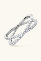 Moissanite 925 Sterling Silver Crisscross Ring - Elena Rae Co.