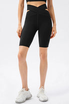 Crisscross Waistband Slim Fit Sports Shorts - Elena Rae Co.