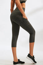 Slim Fit Wide Waistband Active Leggings with Pockets - Elena Rae Co.