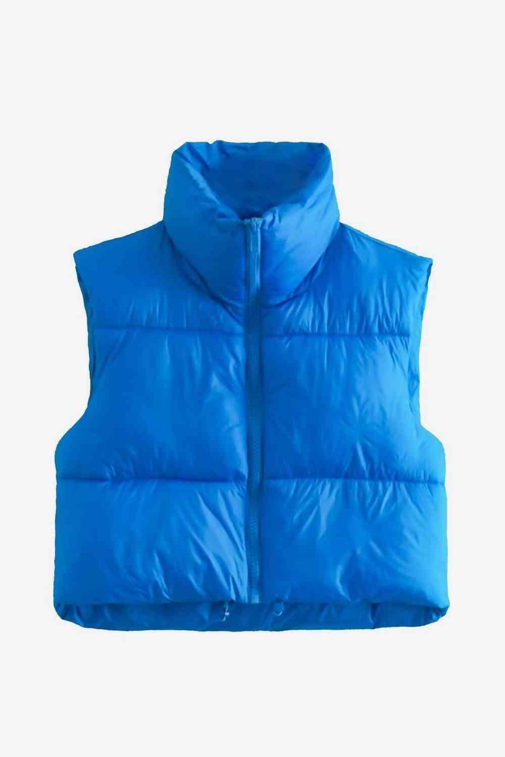 Zip-Up Drawstring Puffer Vest - Elena Rae Co.