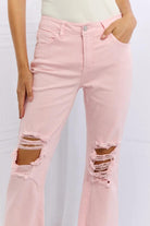 RISEN Miley Full Size Distressed Ankle Flare Jeans - Elena Rae Co.