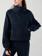 Half Zip Pocketed Active Sweatshirt - Elena Rae Co.
