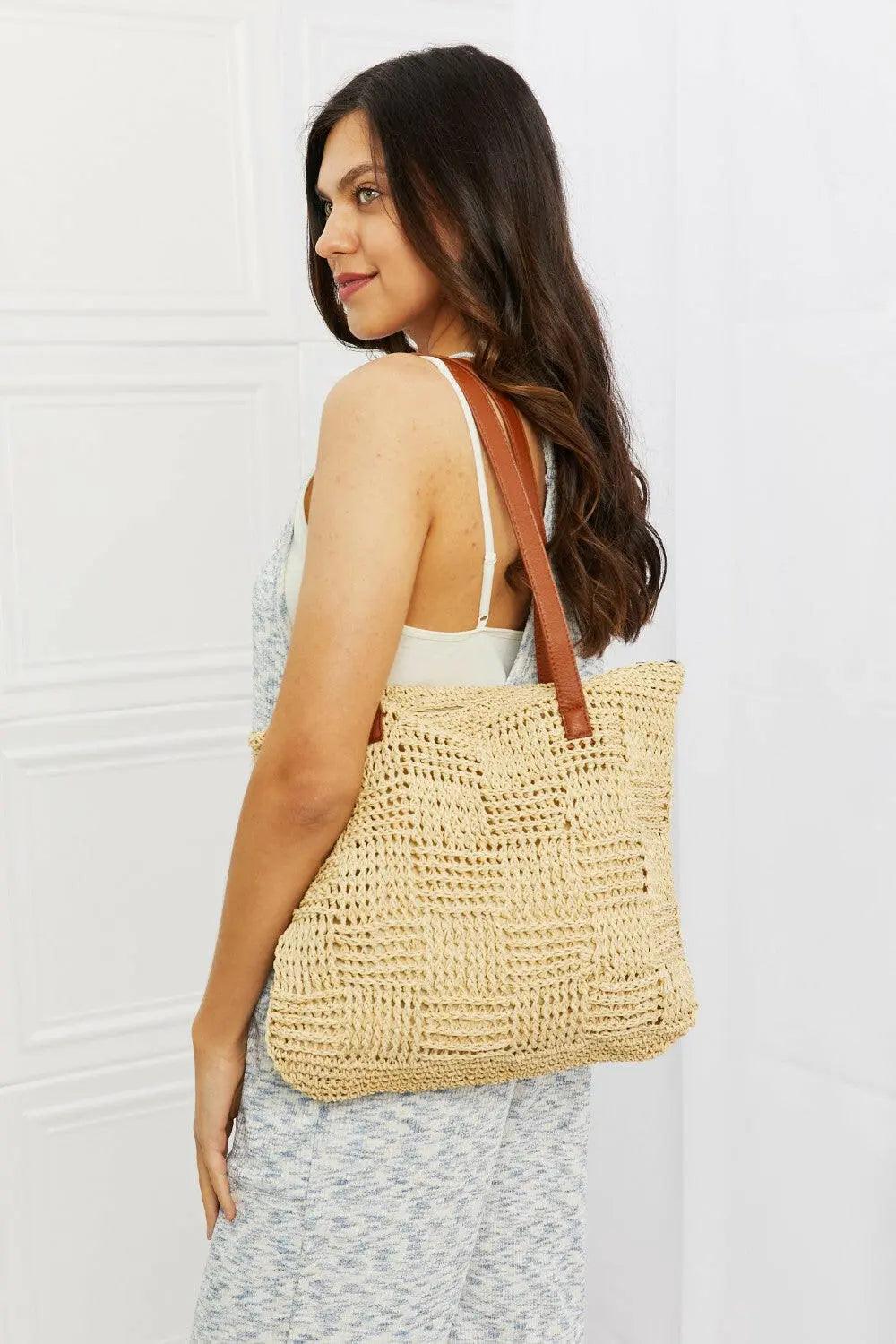 Fame Picnic Date Straw Tote Bag.