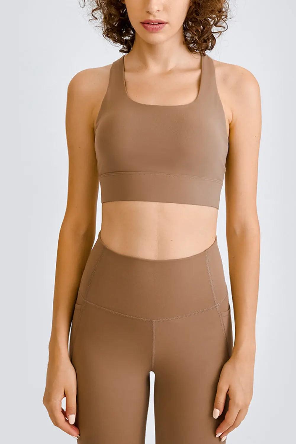 Cross Back Yoga Crop Top - Elena Rae Co.