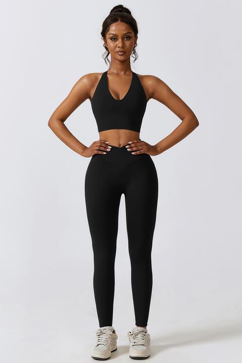 Crisscross Sports Bra and Leggings Set - Elena Rae Co.