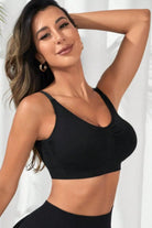 Scoop Neck Cropped Active Bra - Elena Rae Co.