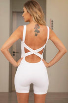 Crisscross Wide Strap Active Romper - Elena Rae Co.