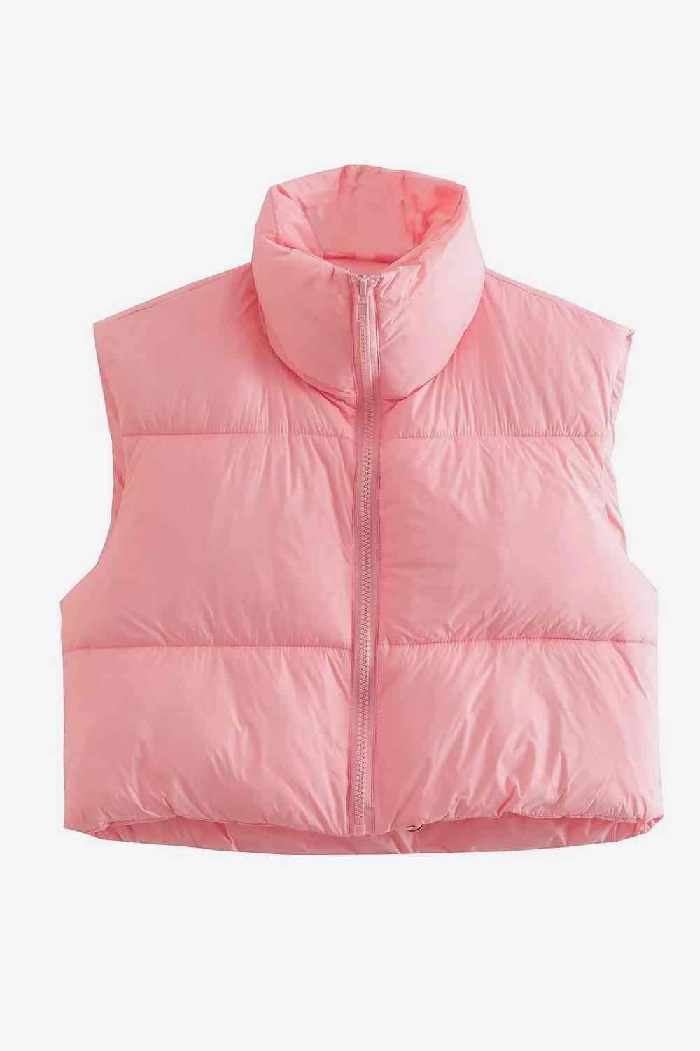 Zip-Up Drawstring Puffer Vest - Elena Rae Co.