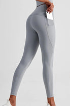 Wide Waistband Sports Leggings with Side Pockets - Elena Rae Co.