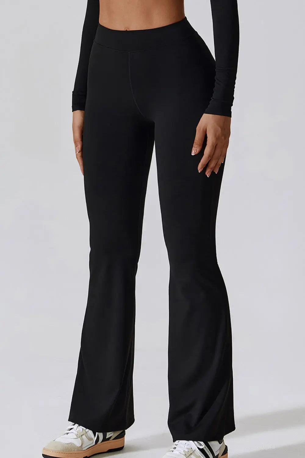 Slim Fit High Waist Long Sports Pants - Elena Rae Co.