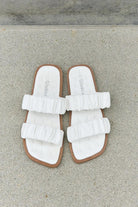 Weeboo Double Strap Scrunch Sandal in White - Elena Rae Co.