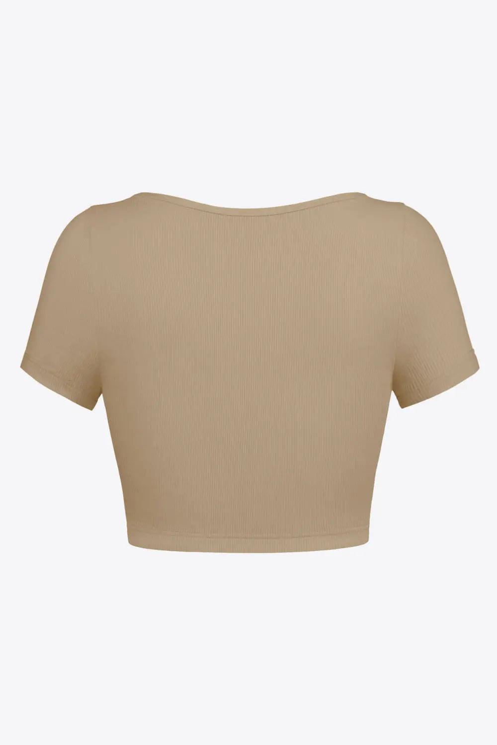 Square Neck Ribbed Crop Top - Elena Rae Co.