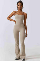 Halter Neck Flare Sport Jumpsuit - Elena Rae Co.