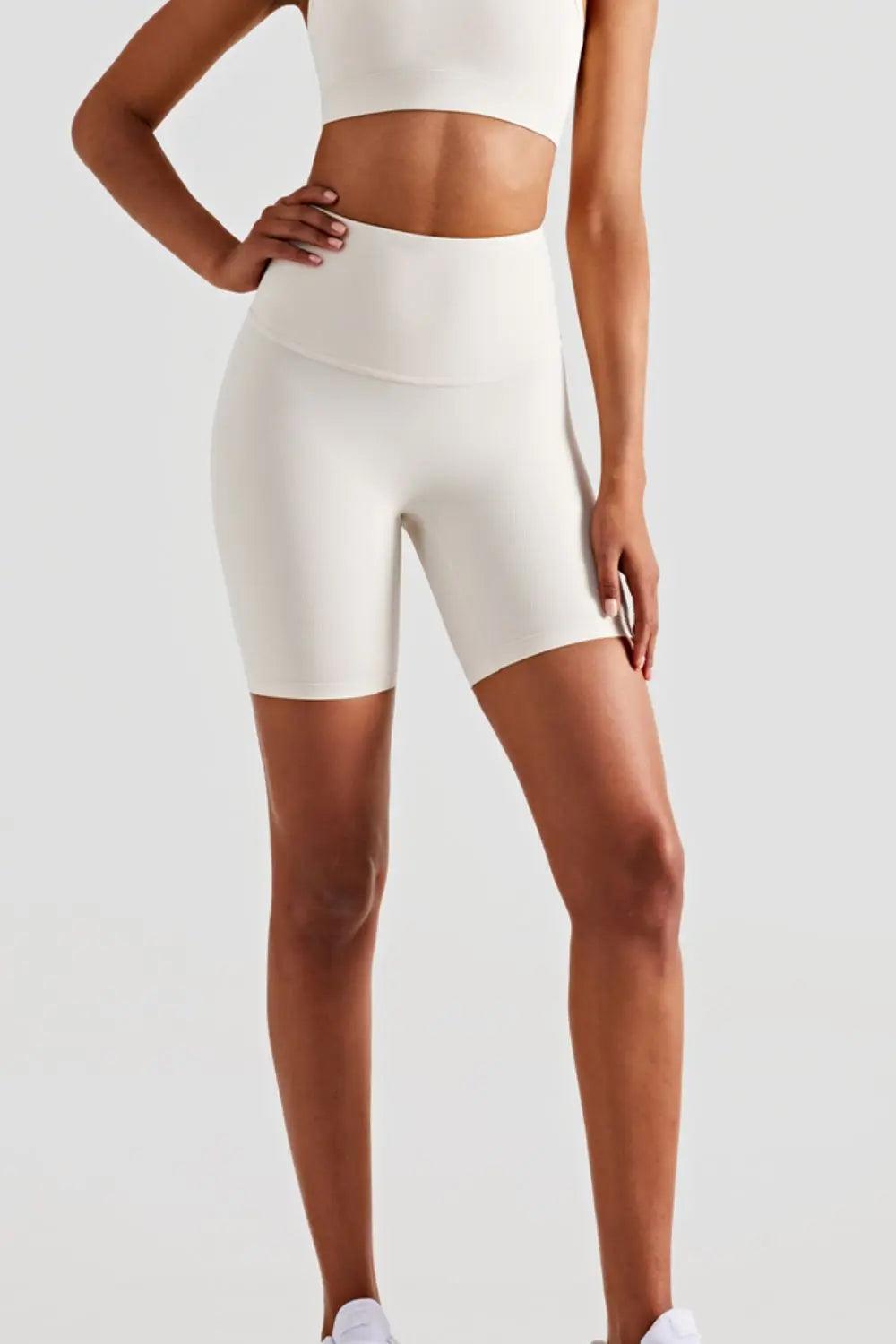 Wide Waistband Sports Shorts - Elena Rae Co.