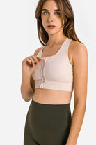 Zip Up Racerback Sports Bra - Elena Rae Co.