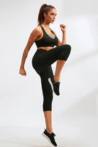 Slim Fit Wide Waistband Active Leggings with Pockets - Elena Rae Co.