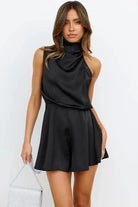 Turtleneck Sleeveless Romper.