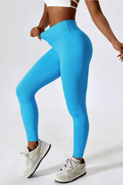 Slim Fit Wide Waistband Sports Leggings - Elena Rae Co.