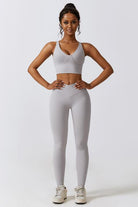 Crisscross Sports Bra and Leggings Set - Elena Rae Co.