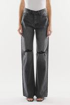 Kancan High Waist Distressed Knee Jeans.