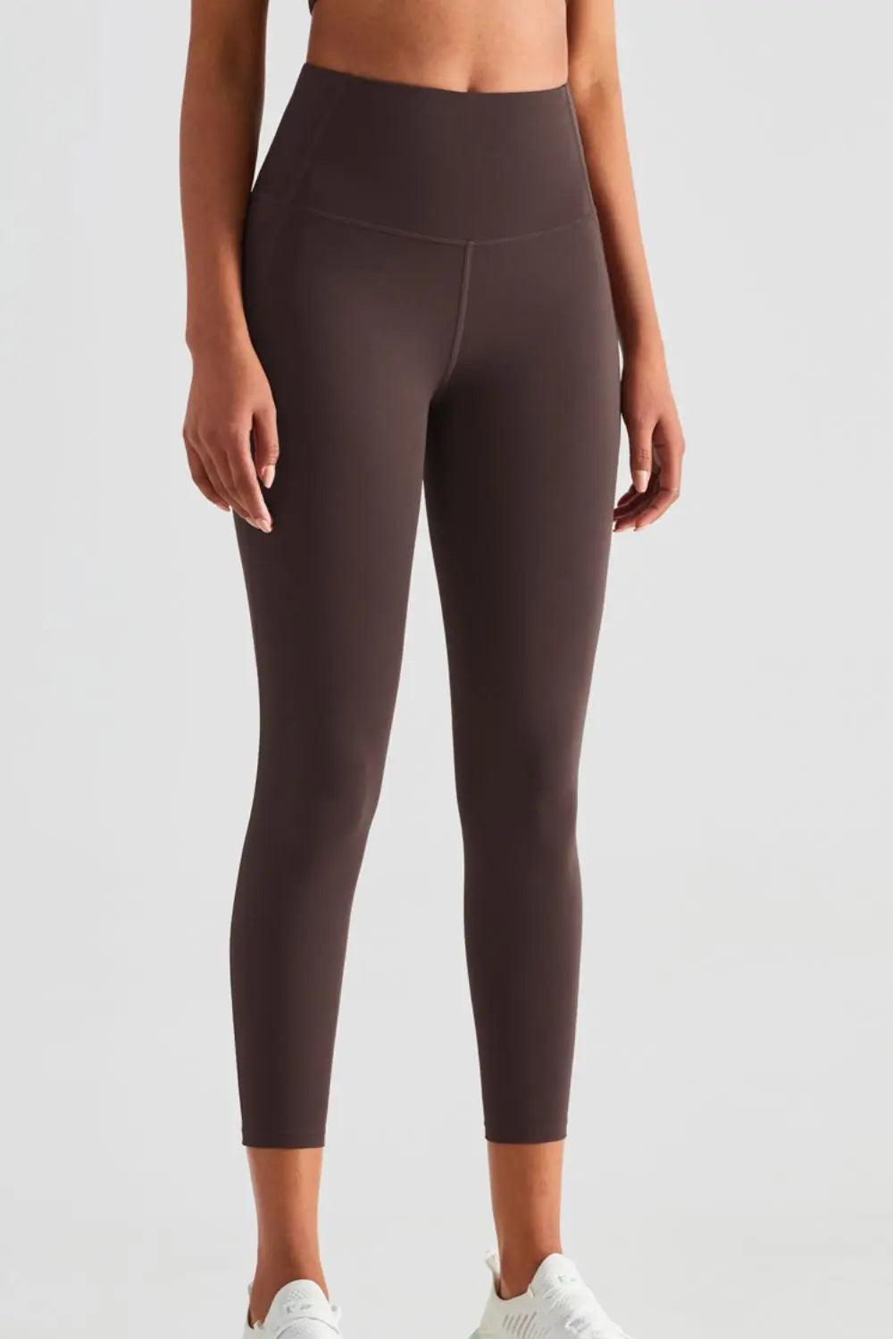 Wide Waistband Sports Leggings with Pockets - Elena Rae Co.