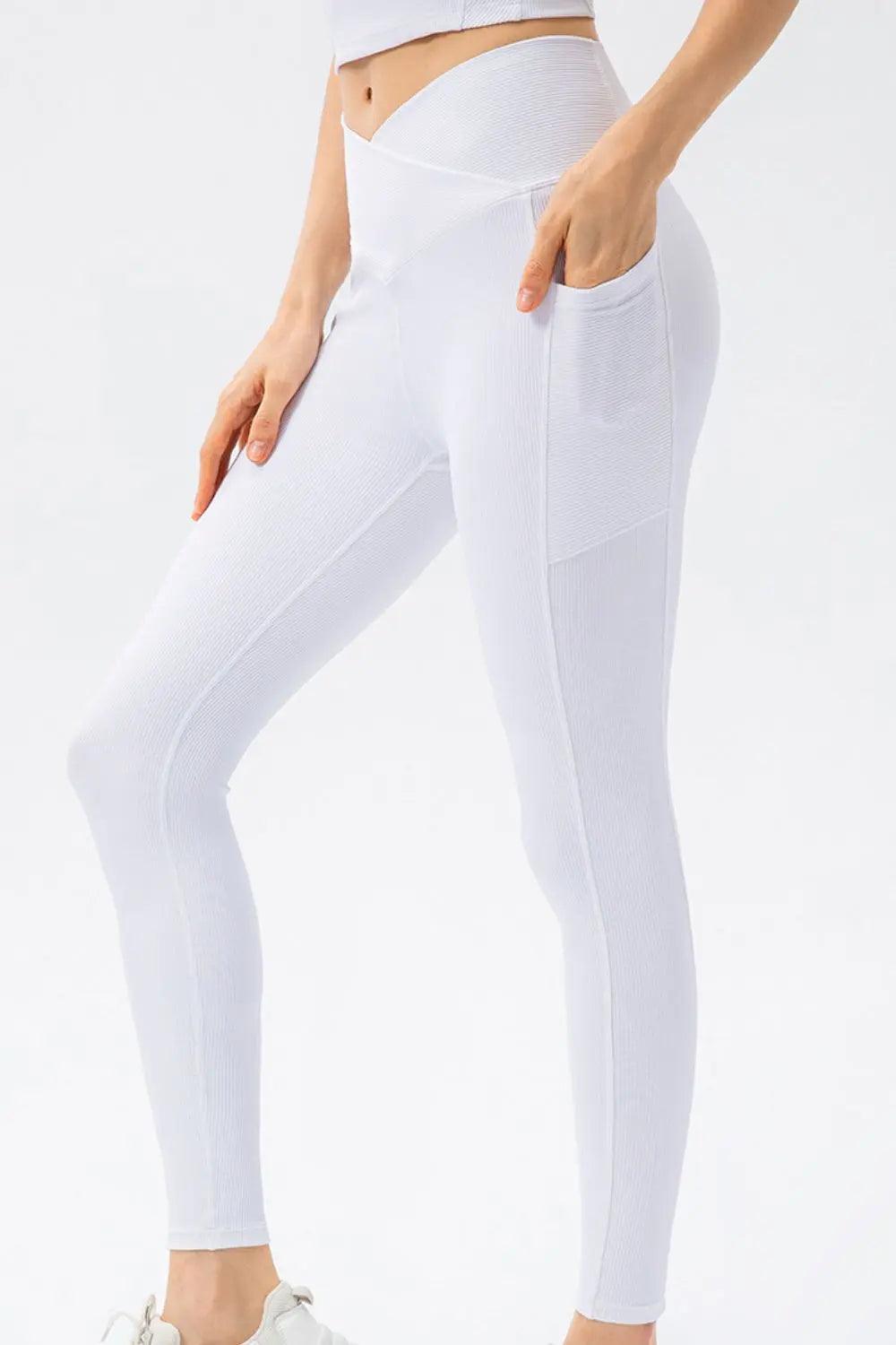 V Shape Waistband Slim Fit Long Sports Pants - Elena Rae Co.