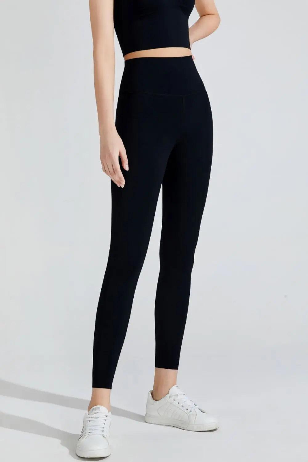 Wide Waistband Sports Leggings - Elena Rae Co.